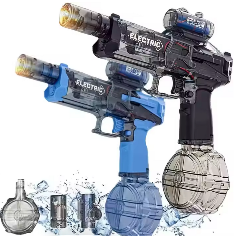 Electric Pulse Water Gun – Automatic Soaker with Lights & Large Tank for Kids
