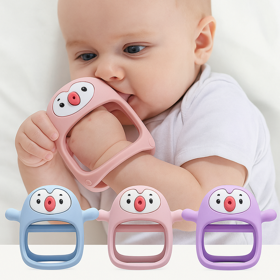 Wearable Hand Teether & Pacifier for Breastfeeding Infants & Newborn Babies